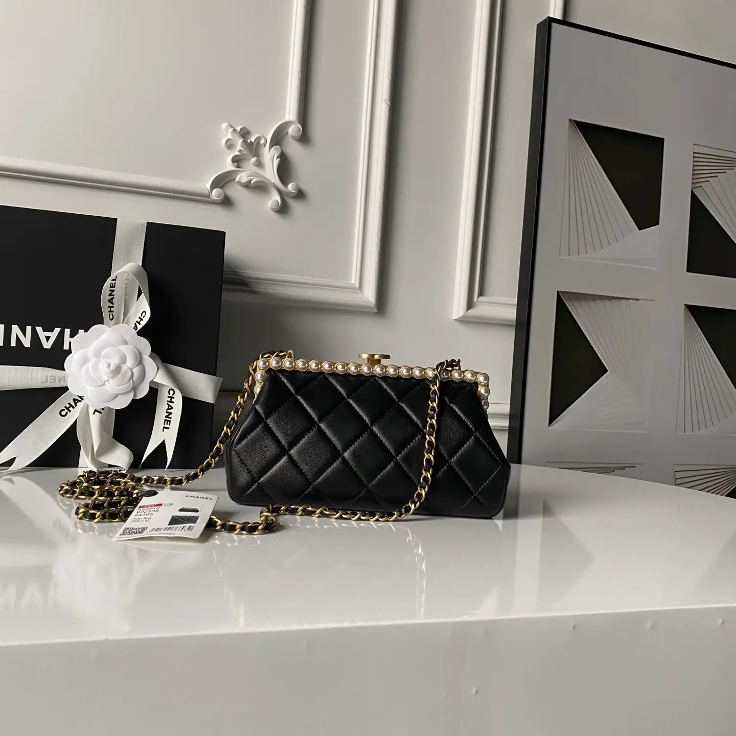 Chanel Pearl Evening Bag AS5912 Black