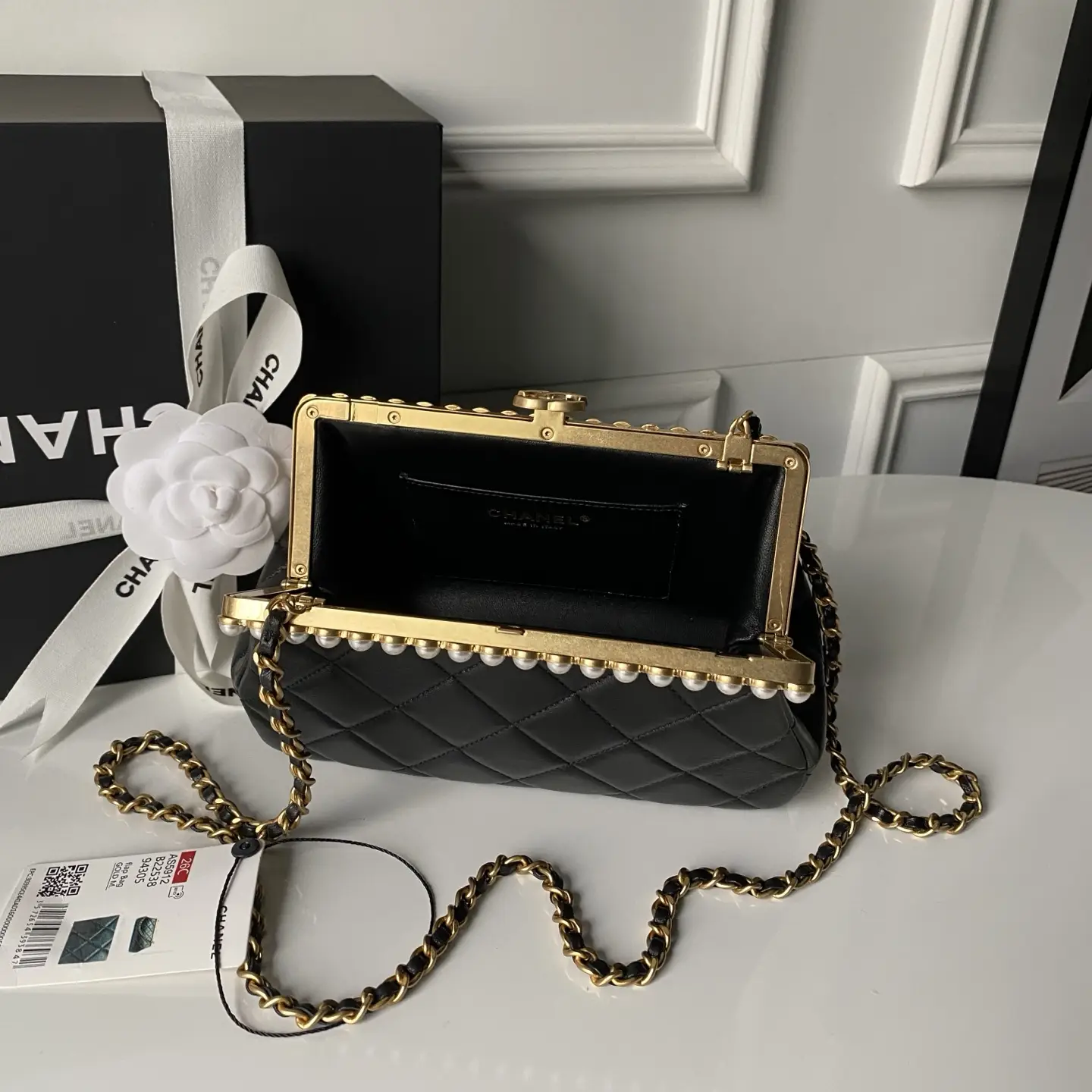 Chanel Pearl Evening Bag AS5912 Black