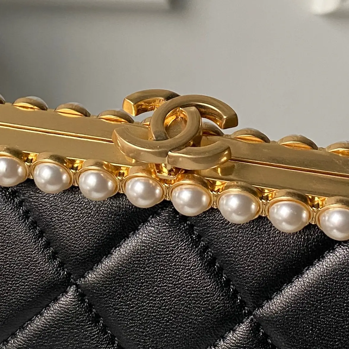Chanel Pearl Evening Bag AS5912 Black