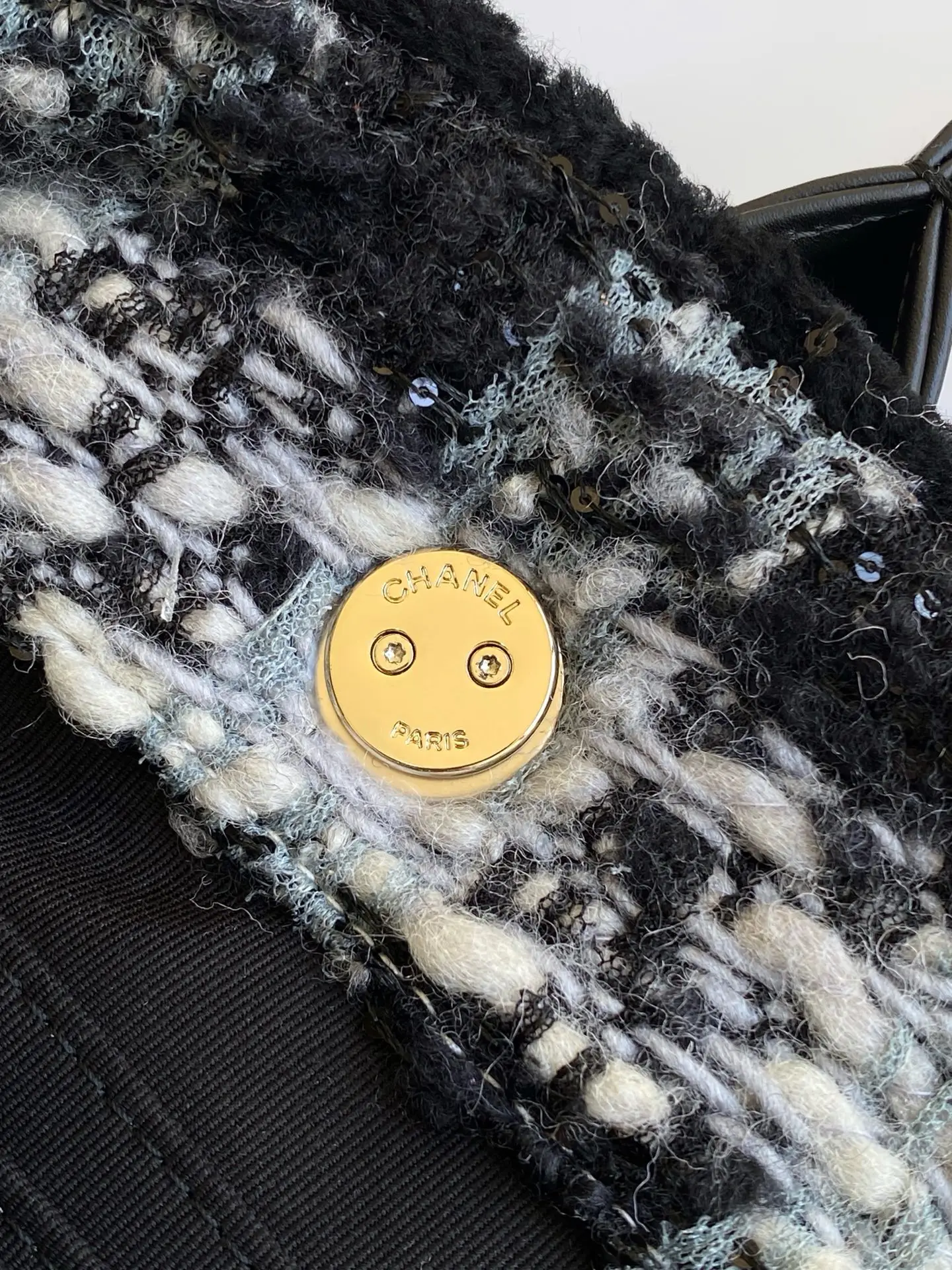 Chanel Small Shopping Bag Tweed AS5688 Black