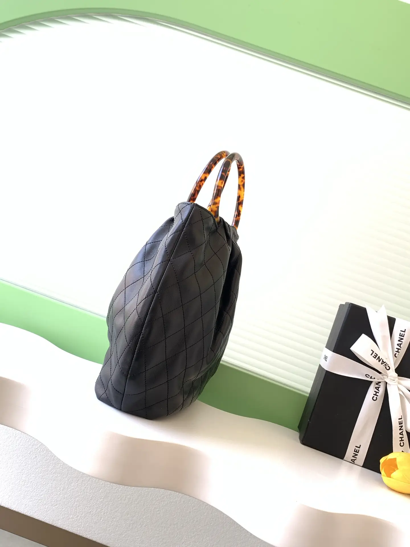 Chanel Tortoiseshell Handle Bag AS6010 Black