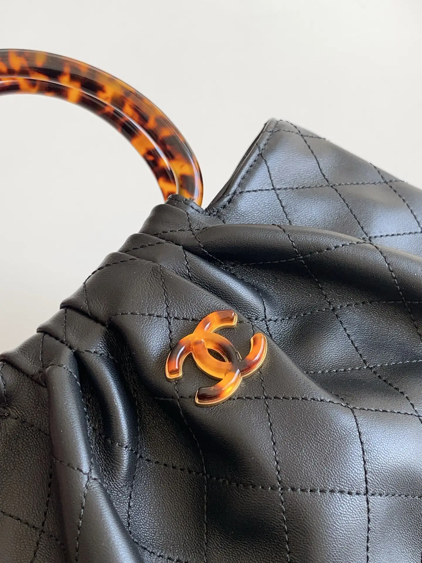 Chanel Tortoiseshell Handle Bag AS6010 Black