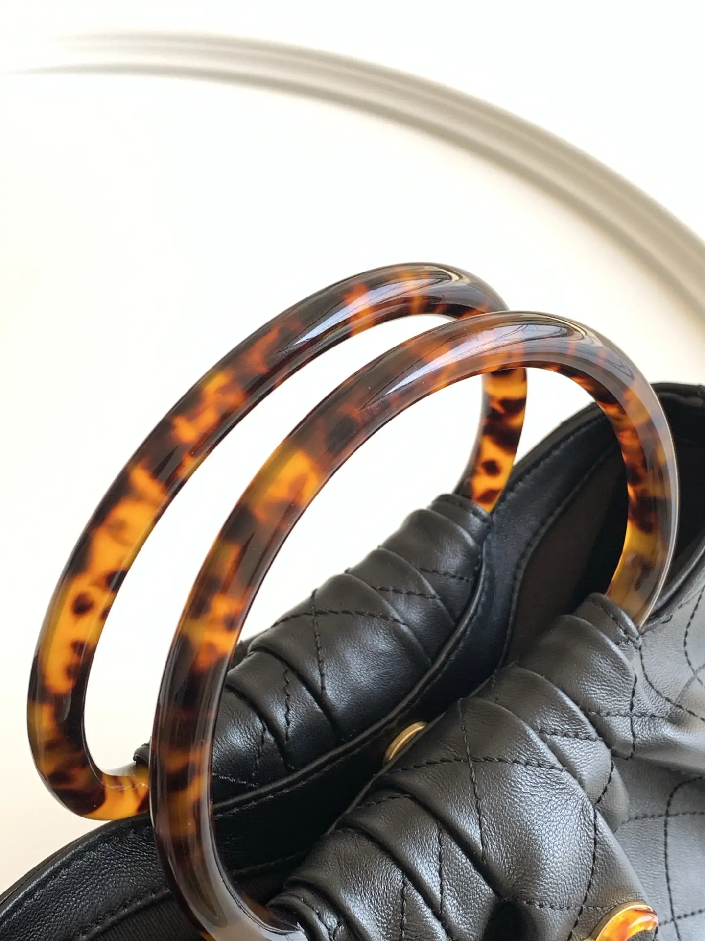 Chanel Tortoiseshell Handle Bag AS6010 Black