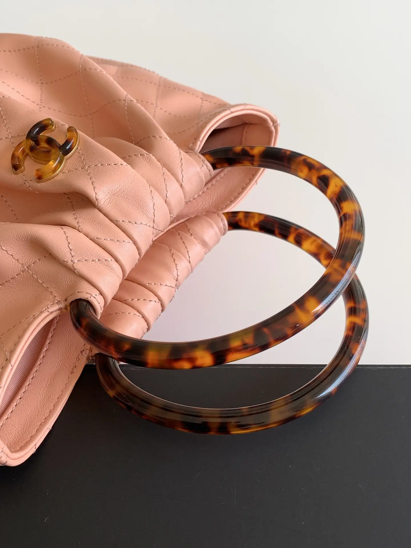 Chanel Tortoiseshell Handle Bag AS6010 Pink