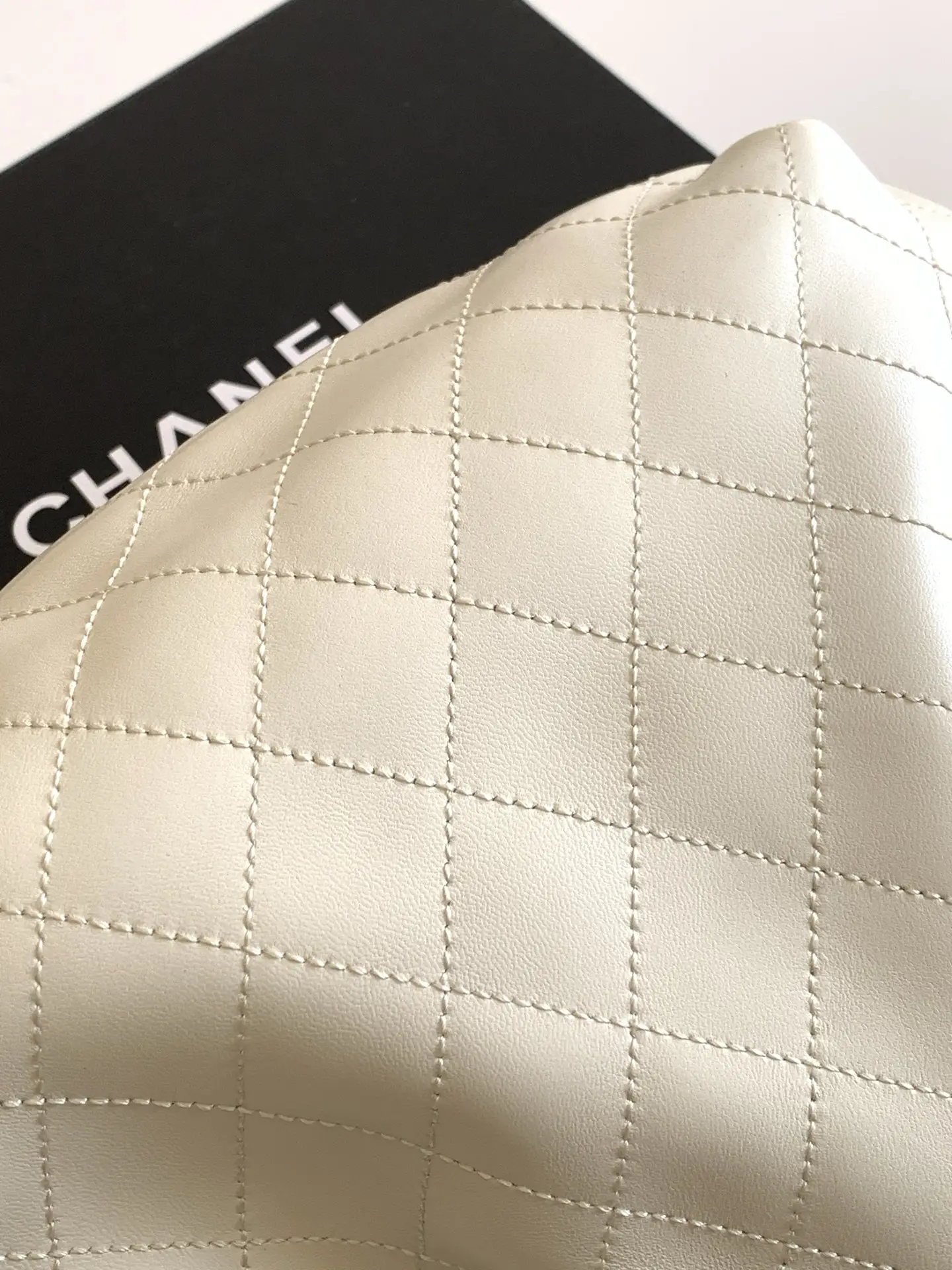 Chanel Tortoiseshell Handle Bag AS6010 White