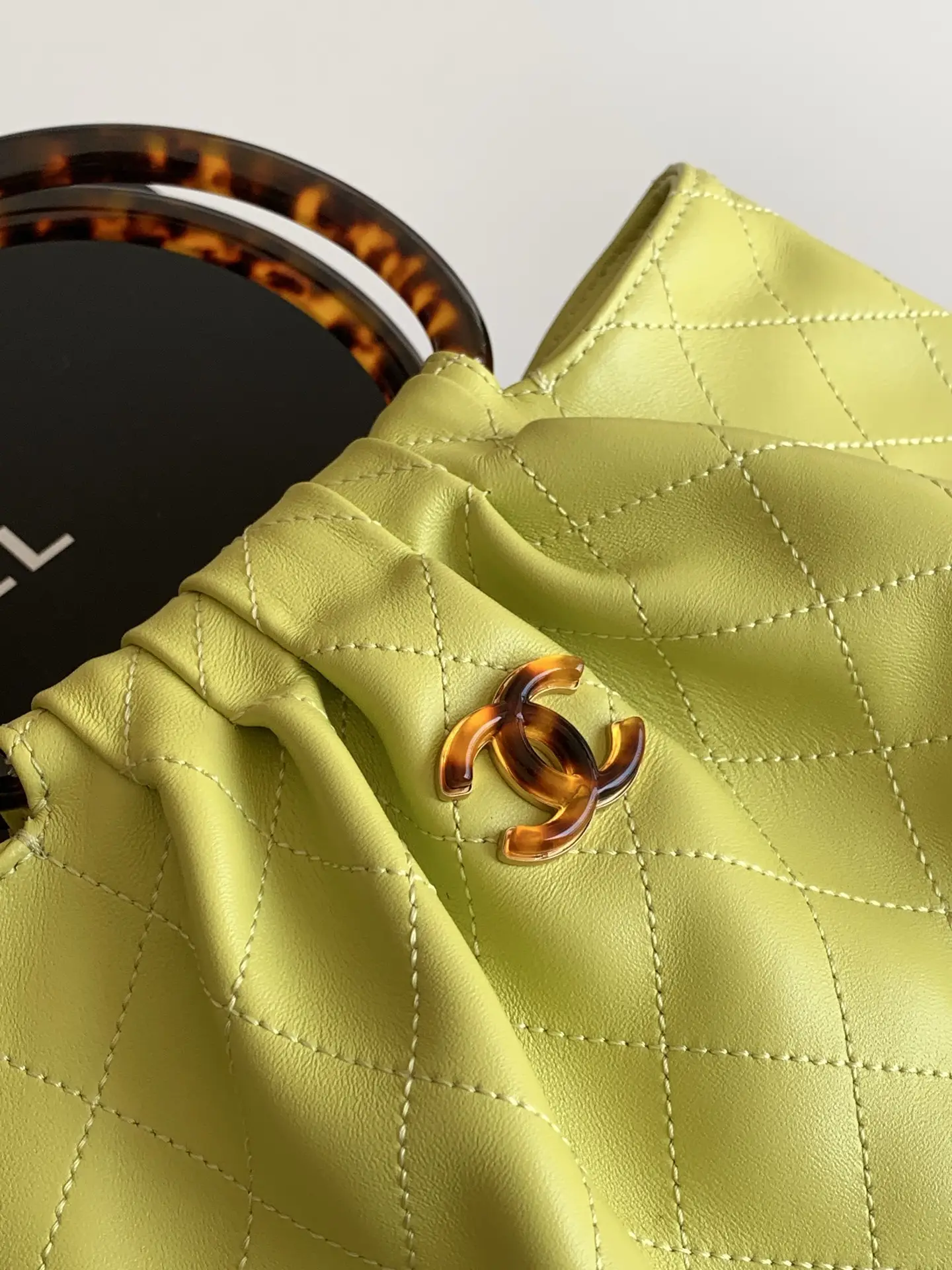 Chanel Tortoiseshell Handle Bag AS6010 Yellow