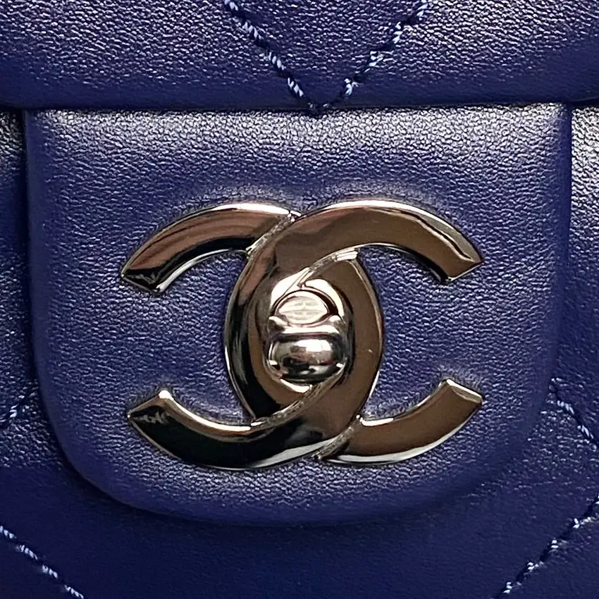 Chanel Vintage Large Tote Bag Dark Blue