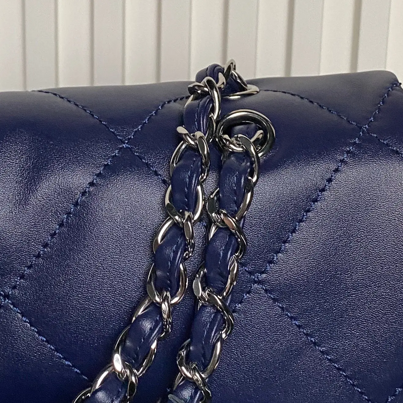 Chanel Vintage Large Tote Bag Dark Blue
