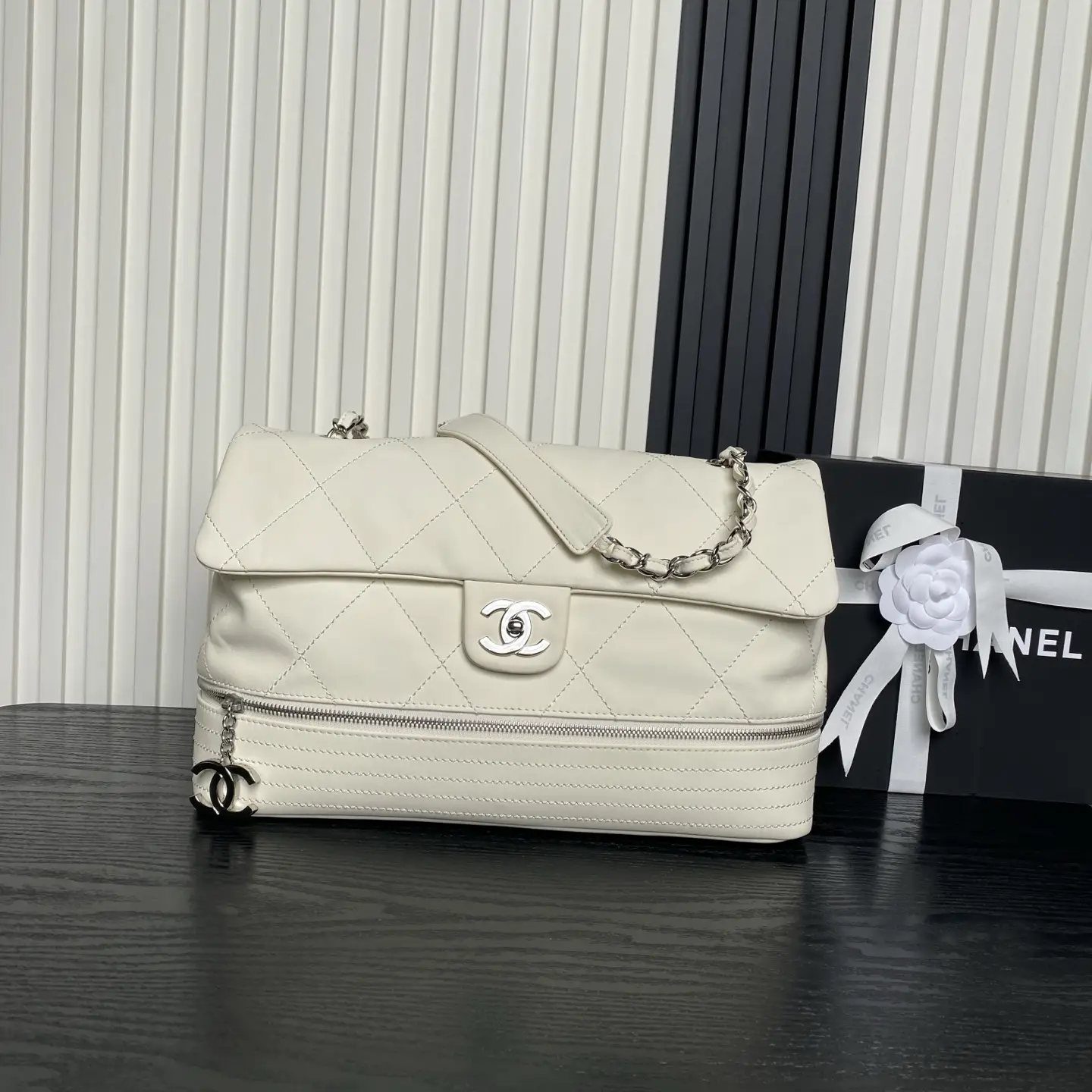 Chanel Vintage Large Tote Bag White