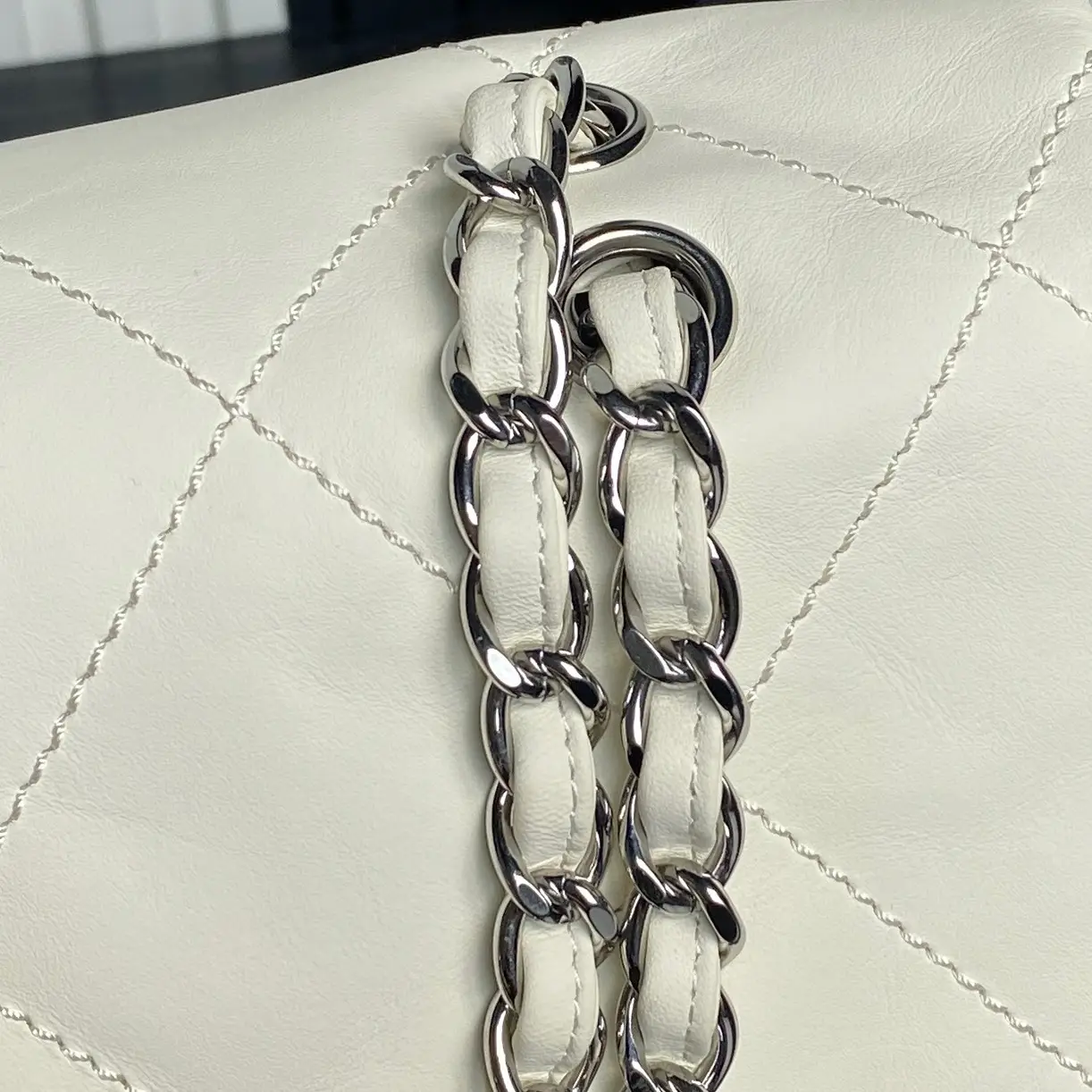 Chanel Vintage Large Tote Bag White