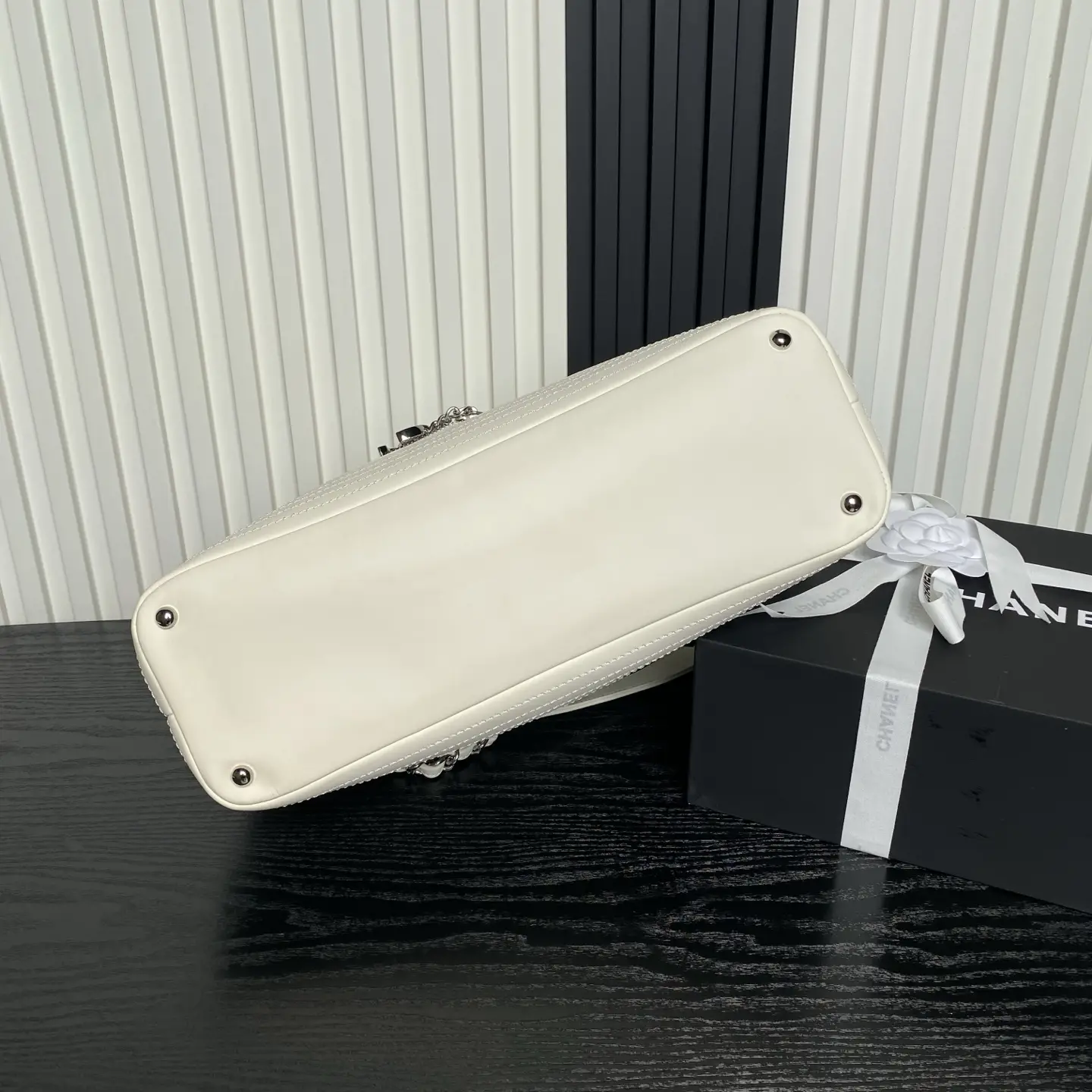 Chanel Vintage Large Tote Bag White