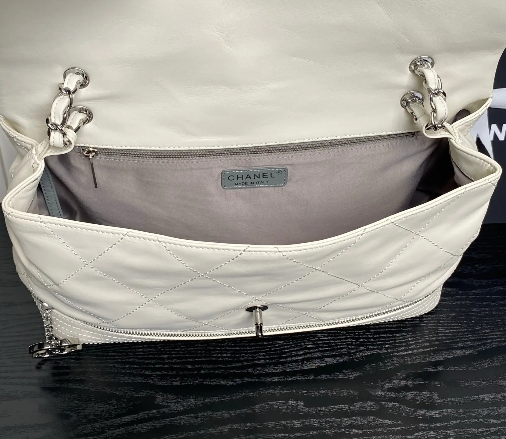 Chanel Vintage Large Tote Bag White