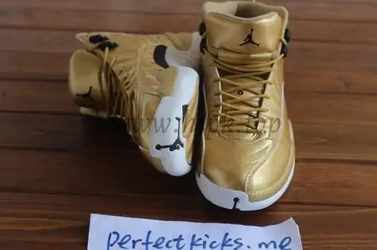 Authentic Air Jordan 12 Gold Pinnacle