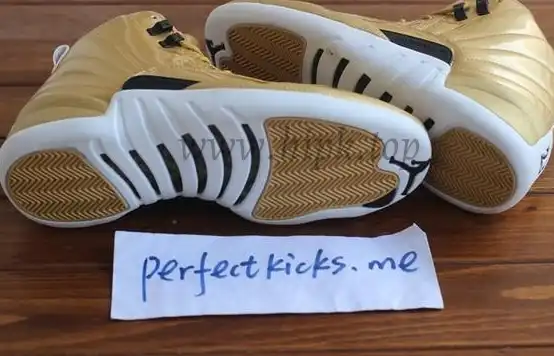 Authentic Air Jordan 12 Gold Pinnacle