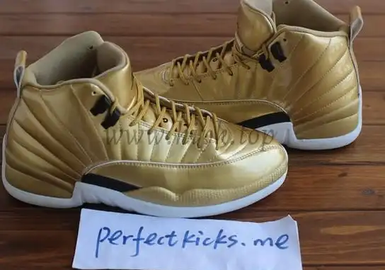 Authentic Air Jordan 12 Gold Pinnacle