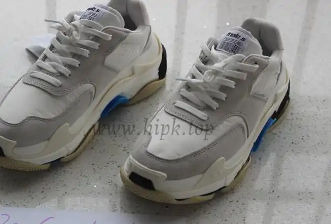 God Paris Triple S Trainers White Blue Black BB