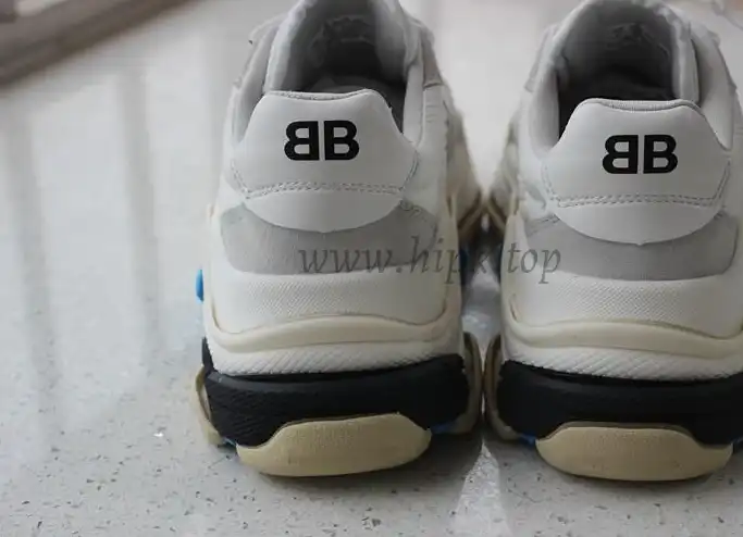 God Paris Triple S Trainers White Blue Black BB