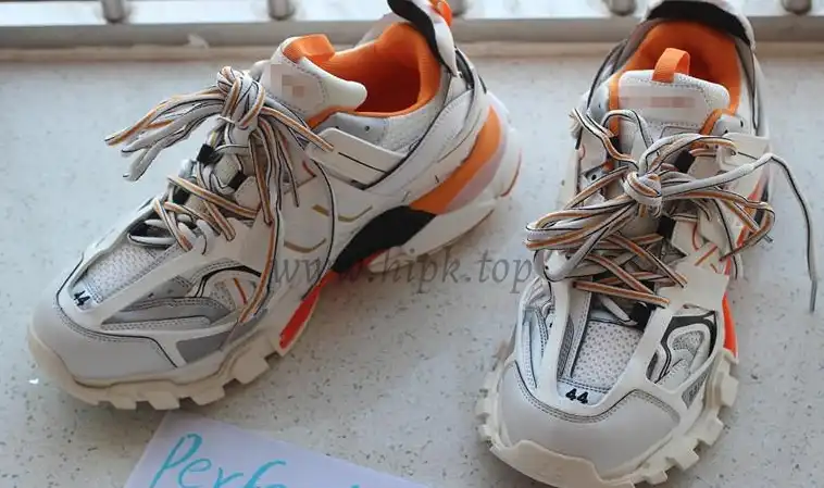 PK God exclusive Balencia Paris Track SneakersWhite Orange best version ready to ship