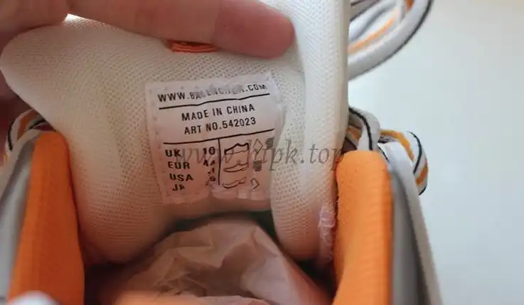 PK God exclusive Balencia Paris Track SneakersWhite Orange best version ready to ship