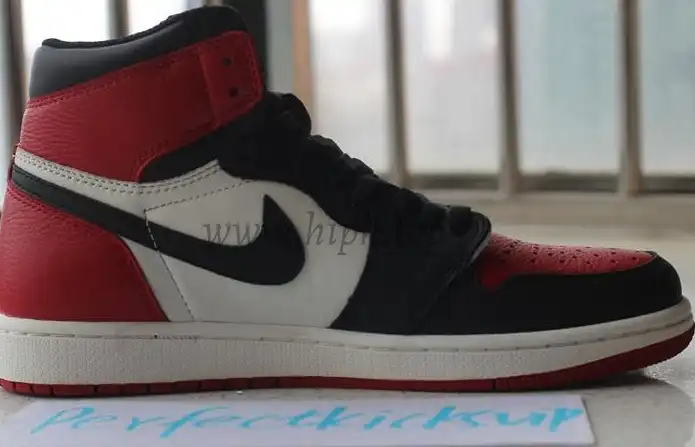 PK GOD AIR JORDAN 1 BRED TOE BEST VERSION THE ONLY CORRECT RETAIL LEATHER IN THE MARKET