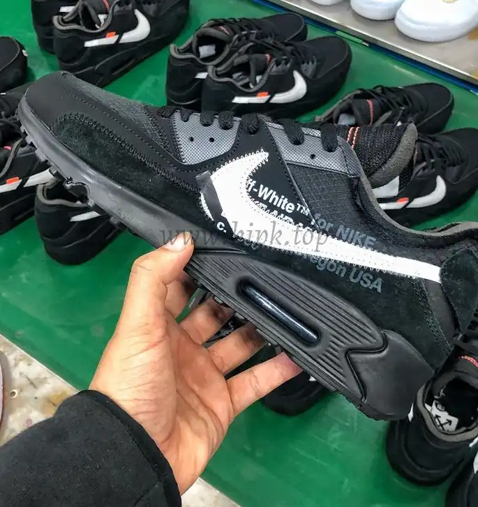 Pk God off white X air max 90 black aa7293-001 retail materials ready to ship