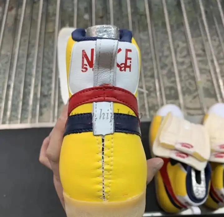 PK God exclusive Nike Sacai Blazer Hi Snow Beach MID yellow with real materails ready to ship