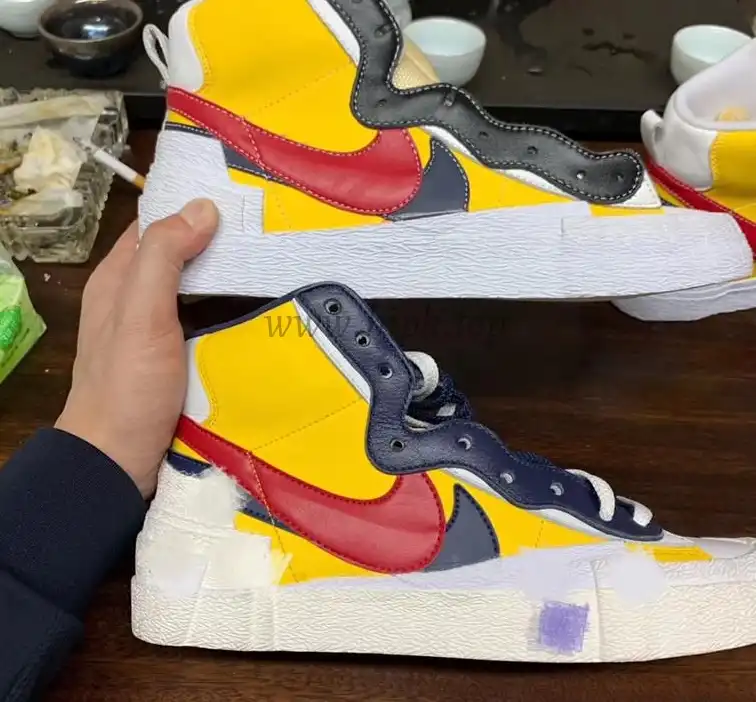 PK God exclusive Nike Sacai Blazer Hi Snow Beach MID yellow with real materails ready to ship