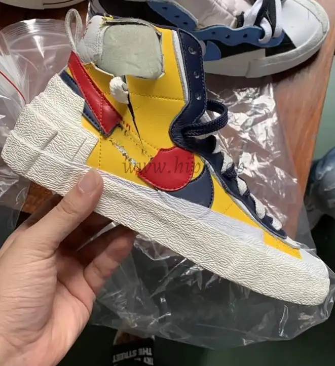 PK God exclusive Nike Sacai Blazer Hi Snow Beach MID yellow with real materails ready to ship