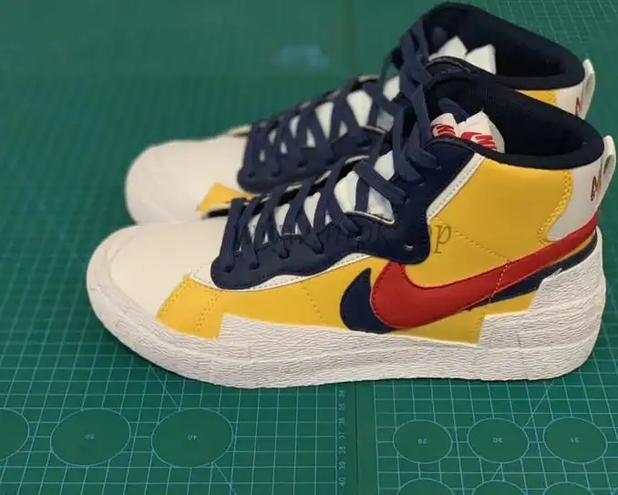 PK God exclusive Nike Sacai Blazer Hi Snow Beach MID yellow with real materails ready to ship