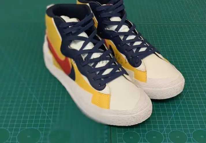 PK God exclusive Nike Sacai Blazer Hi Snow Beach MID yellow with real materails ready to ship