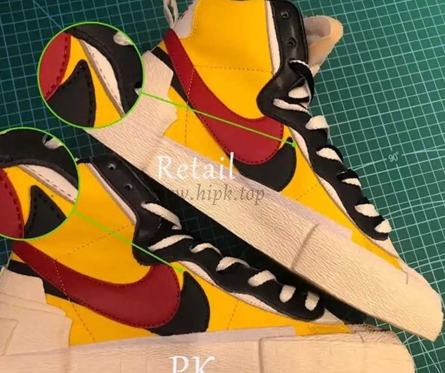 PK God exclusive Nike Sacai Blazer Hi Snow Beach MID yellow with real materails ready to ship