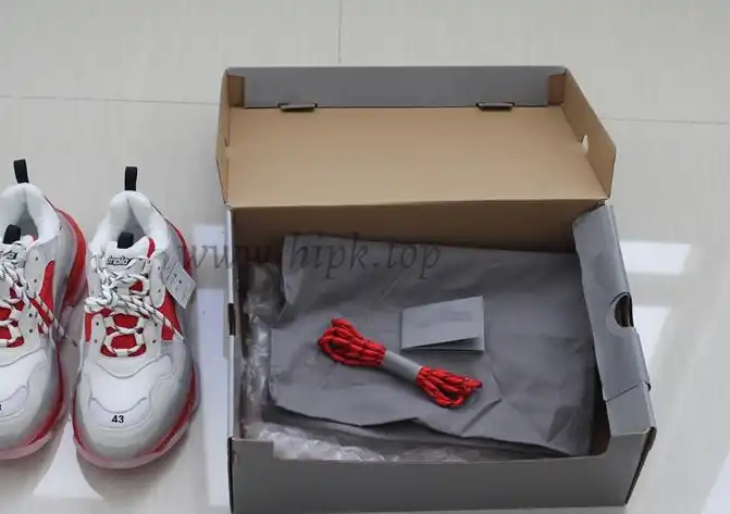 PK GOD PARIS TRIPLE S CLEAR SOLE TRAINER 19ss Red and White READY TO SHIP