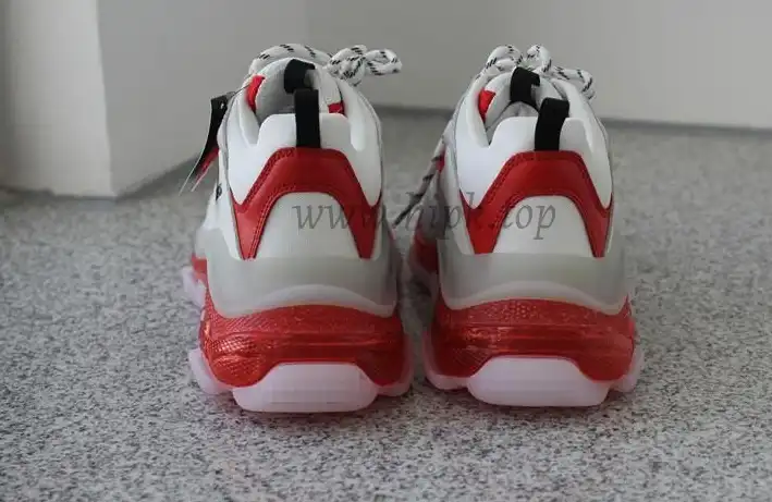 PK GOD PARIS TRIPLE S CLEAR SOLE TRAINER 19ss Red and White READY TO SHIP