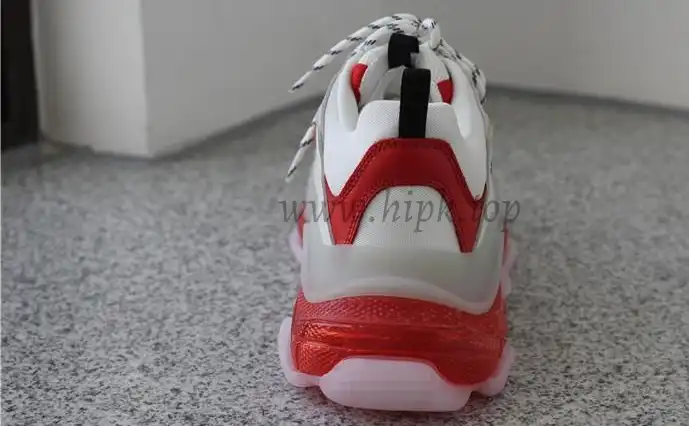 PK GOD PARIS TRIPLE S CLEAR SOLE TRAINER 19ss Red and White READY TO SHIP