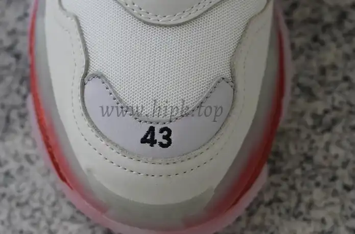 PK GOD PARIS TRIPLE S CLEAR SOLE TRAINER 19ss Red and White READY TO SHIP