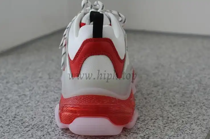 PK GOD PARIS TRIPLE S CLEAR SOLE TRAINER 19ss Red and White READY TO SHIP