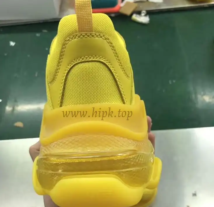 PK GOD PARIS TRIPLE S CLEAR SOLE TRAINER all yellow READY TO SHIP