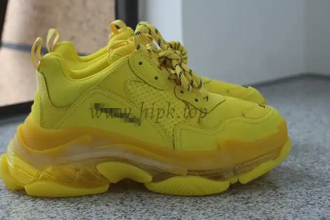 PK GOD PARIS TRIPLE S CLEAR SOLE TRAINER all yellow READY TO SHIP