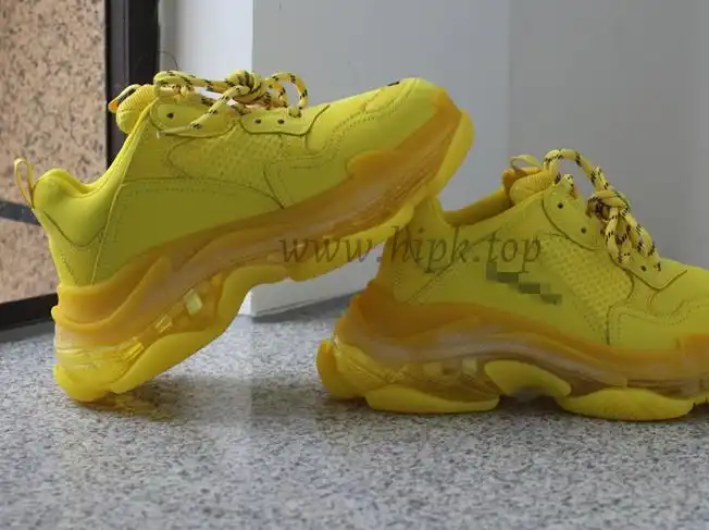 PK GOD PARIS TRIPLE S CLEAR SOLE TRAINER all yellow READY TO SHIP