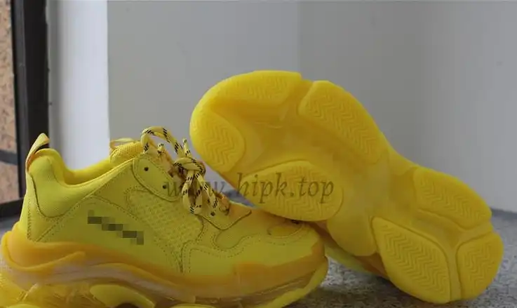 PK GOD PARIS TRIPLE S CLEAR SOLE TRAINER all yellow READY TO SHIP