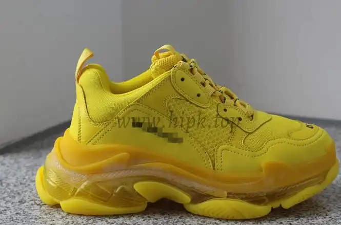 PK GOD PARIS TRIPLE S CLEAR SOLE TRAINER all yellow READY TO SHIP