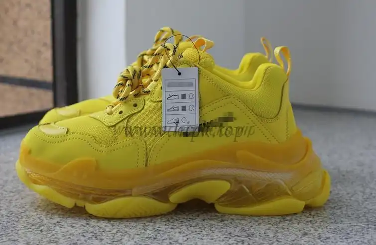 PK GOD PARIS TRIPLE S CLEAR SOLE TRAINER all yellow READY TO SHIP