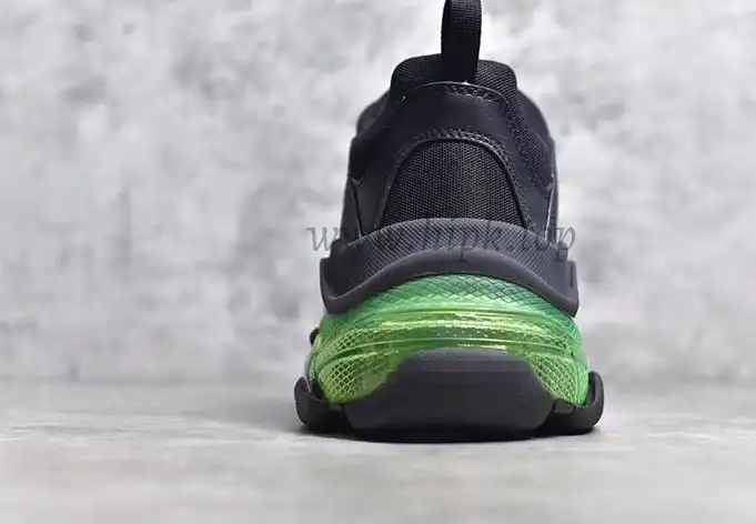 PK GOD PARIS TRIPLE S CLEAR SOLE TRAINER Black Green real materials READY TO SHIP