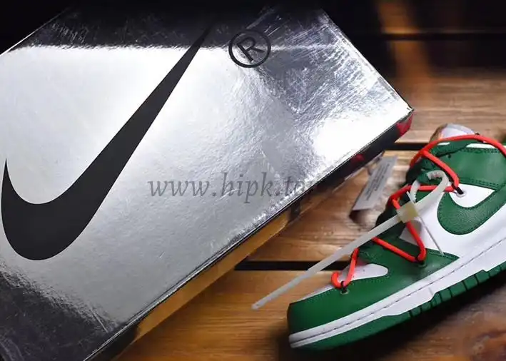 PK God exclusive OFF-WHITE x Futura x Nike Dunk white pine green retail materails ready to ship