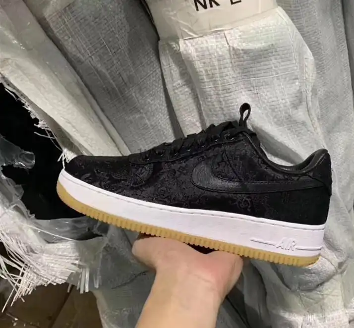 PK GOD CLOT x fragment x Nike Air Force 1 PRM BLACK retail materials ready to ship