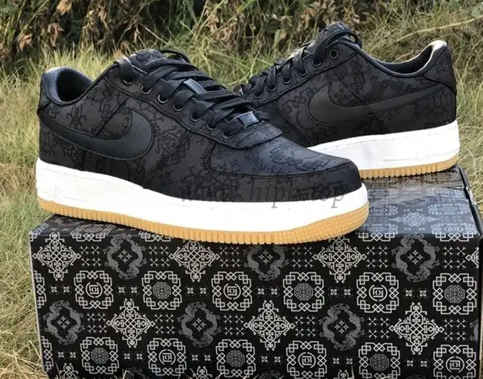 PK GOD CLOT x fragment x Nike Air Force 1 PRM BLACK retail materials ready to ship