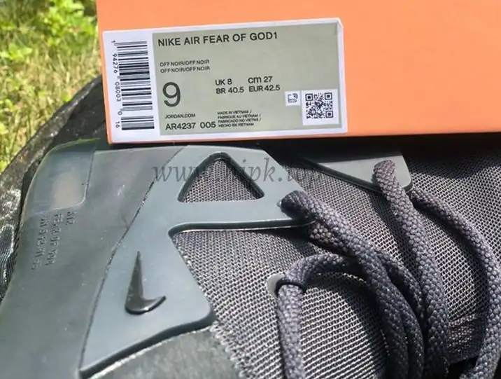 PK God Nike Air Fear of God 1 Triple Black retail materials ready to ship