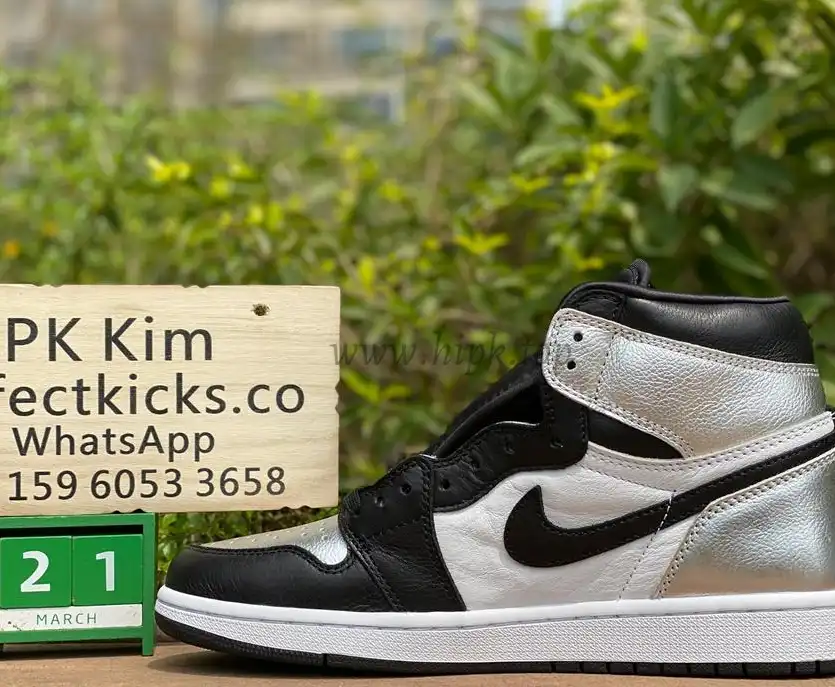 Pk god air Jordan 1 OG retro silver toe retail materials ready on March 10th