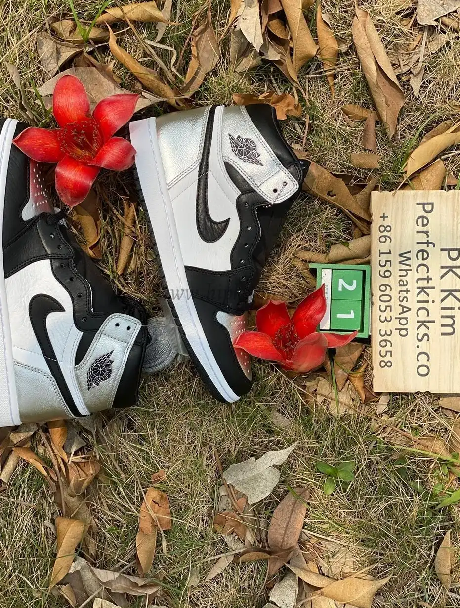 Pk god air Jordan 1 OG retro silver toe retail materials ready on March 10th