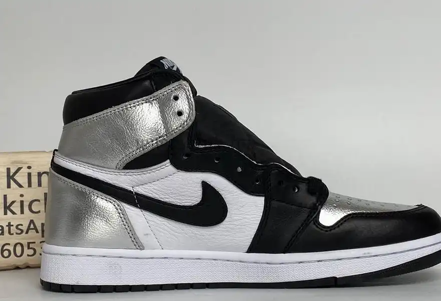 Pk god air Jordan 1 OG retro silver toe retail materials ready on March 10th